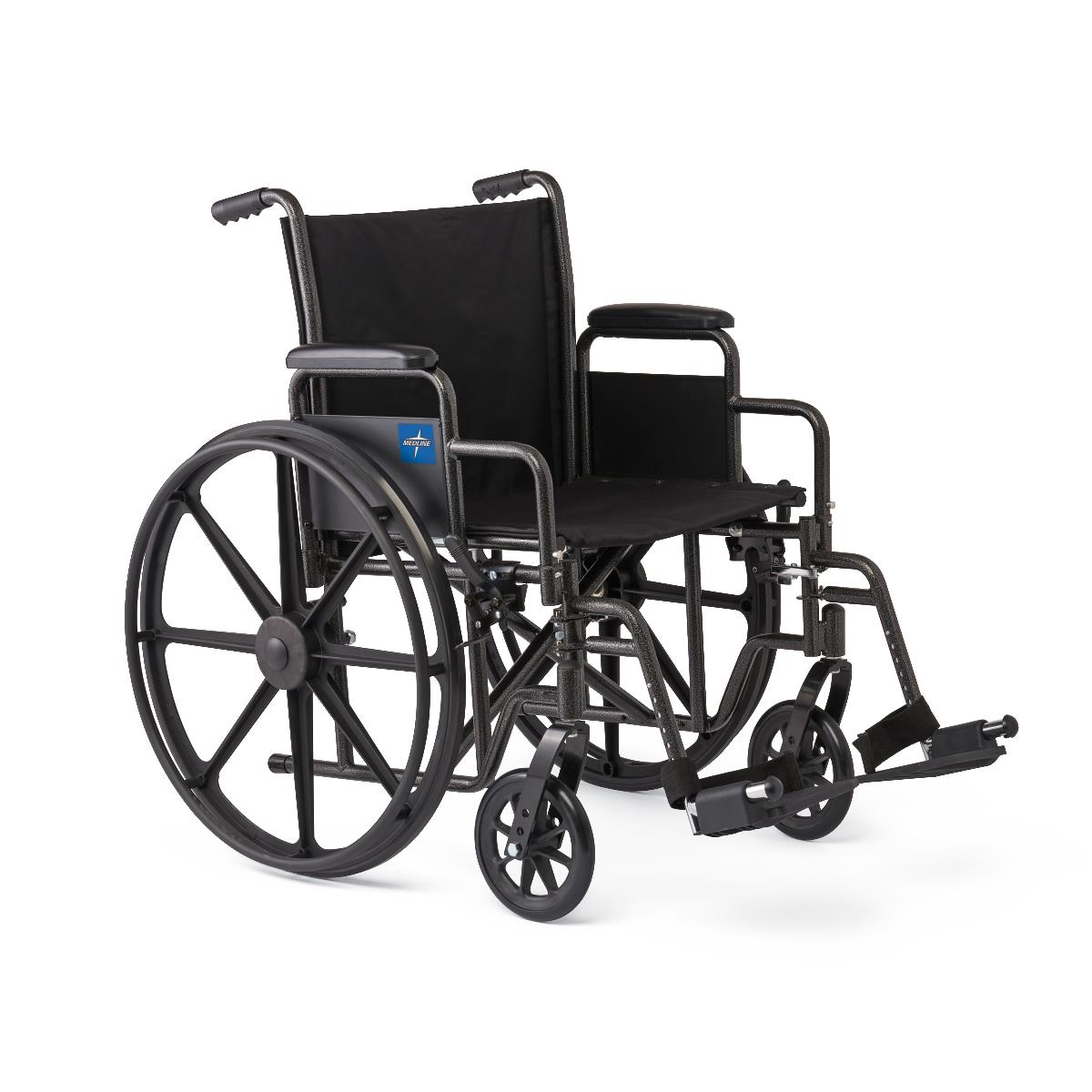 16&quot; Wide K1 Basic Nylon Wheelchair with Swing-Back Desk-Length Arms and Swing-Away Leg Rest