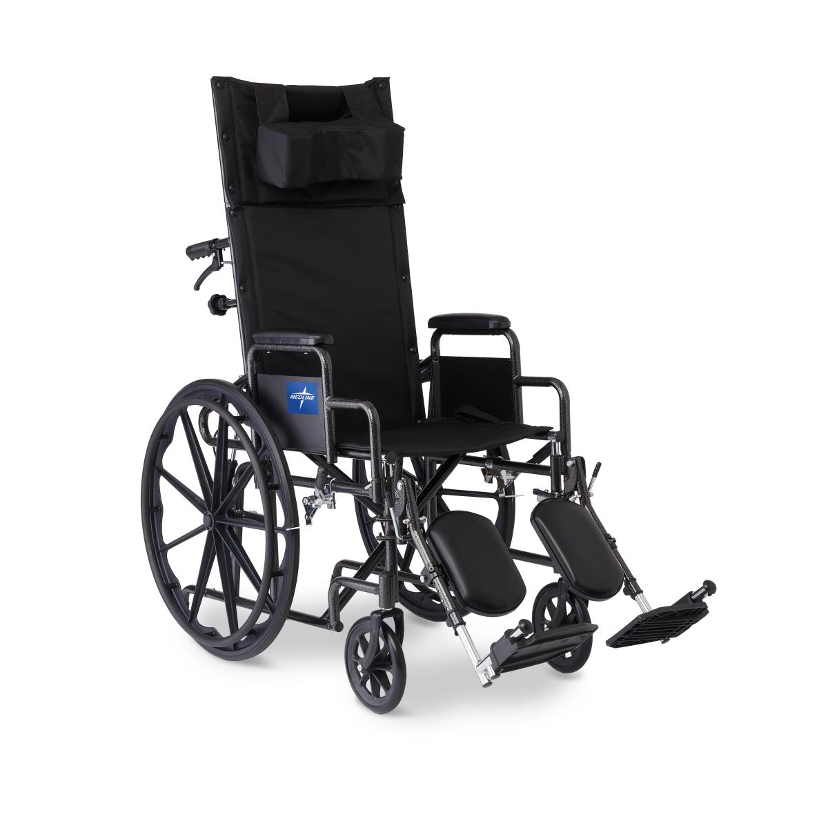 Reclining Wheelchair With Desk-Length Arms, Nylon, 16
