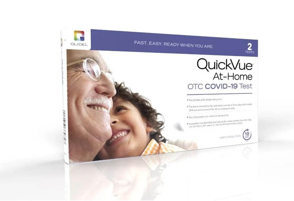 QuickVue At Home Rapid COVID-19 Test Box of 2 Kits