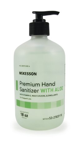 McKesson Premium Hand Sanitizer Gel with Aloe, 18 oz Pump Bottle, Each