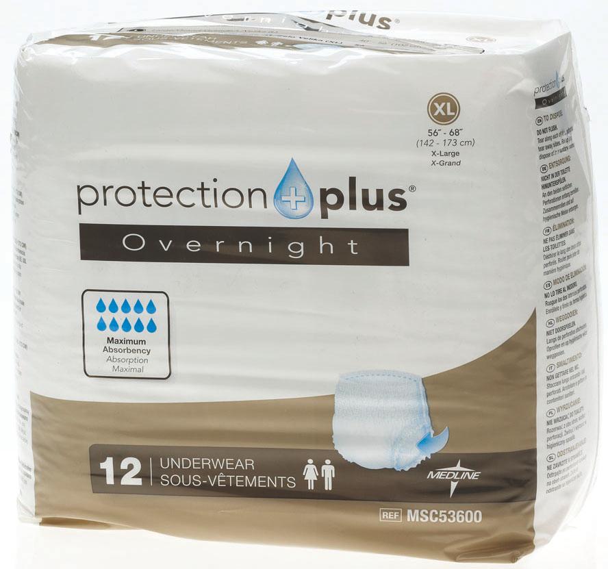 Protection Plus Extended Wear Overnight Underwear, XL