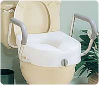 E-Z Lock Raised Toilet Seat, Padded Arms
