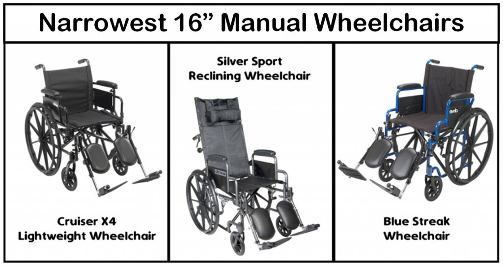 Narrowest 16" Manual Wheelchairs for Tight Spaces