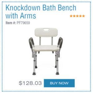 knockdown bath bench with arms