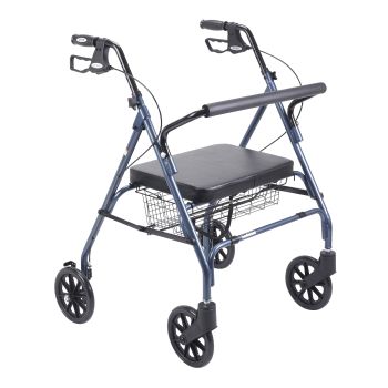 Heavy Duty Bariatric Walker Rollator with Large Padded Seat