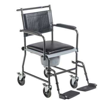 Drive Medical Upholstered Drop Arm Wheeled Commode