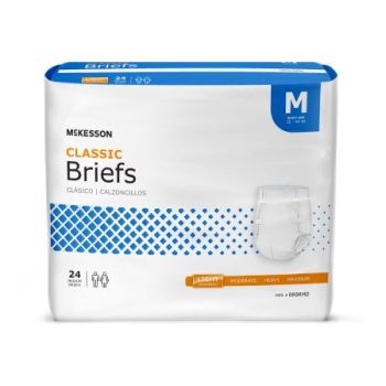 McKesson Lite Adult Incontinent Brief, Tab Closure Light Absorbency