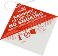 No Smoking Warning Sign (Caution Oxygen) 100/Pk
