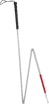 Folding Blind Cane with Putter Grip and Wrist Strap