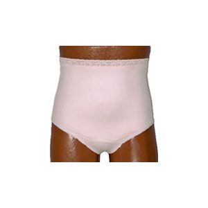 Ostomy Support Barrier Womens' Basic Brief w/ Snaps, Right, Soft Pink, Small