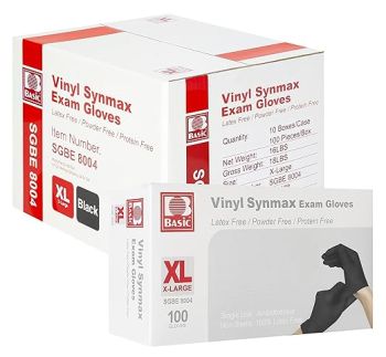 Basic Medical Vinyl Black Gloves