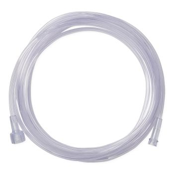 Clear Crush-Resistant Oxygen Tubing, 50', Universal Connector, Case of 10
