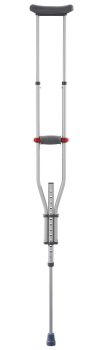 Medline Quick-Fit Aluminum Crutches with Red Dot Hand Grip
