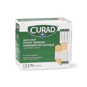 Quick Strip Plastic Adhesive Bandages, Natural