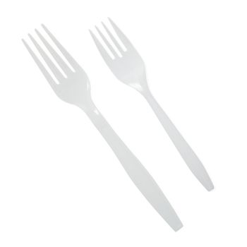Medline Disposable White Plastic Forks