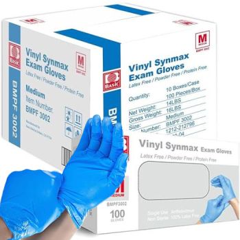Basic Medical Vinyl Blue Gloves