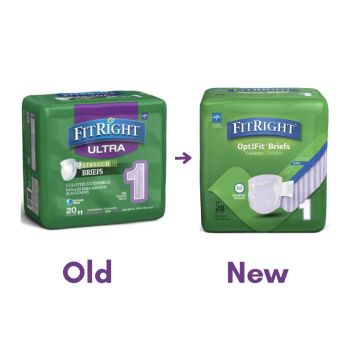FitRight Stretch Ultra Incontinence Briefs with Center Tab Old vs New