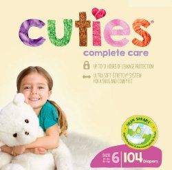 Cuties Complete Care Diapers, Size 6, Size 6, 104 per Case