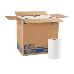 Pacific Blue Basic Paper Towel Roll White 350Ft Case of 12