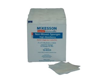 McKesson Polyester / Rayon Non-Woven Sponge Square Sterile High Absorbency