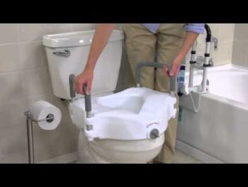 Elevated Toilet Seat with Removable Padded Arms