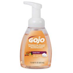 GOJO Premium Foam Antibacterial Soap 7.5 oz Foamer Bottle, 6 per Case