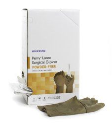 McKesson Perry Sterile Latex Brown Surgical Gloves Microthin