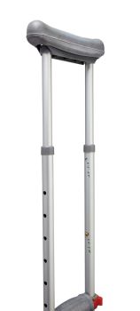 Medline Quick-Fit Aluminum Crutches with Red Dot Hand Grip
