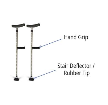 Single-Tube Crutches with 400 lb. Capacity, Universal, Case