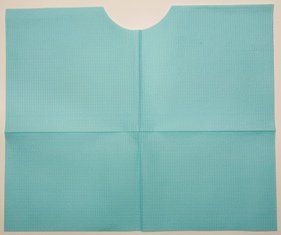 Tidi XL Tissue/Poly Blue Bib, Die-Cut Neck, Case of 500