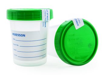 McKesson Specimen Container with Screw Cap Sterile Inner Surface Taped Lid