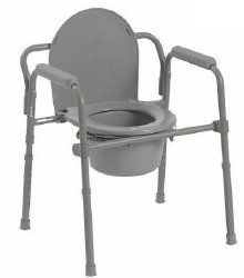 McKesson Commode Chair w Steel Back Bar, 4 per Case