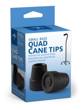 Cane Accessories: Replacement Small Base Quad Cane Tips, Black, 1/2