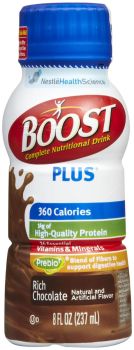 Boost Plus Oral Supplement Bottle , Rich Chocolate, 12 per Pack, 2 Packs / Case
