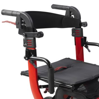 Nitro Duet Rollator and Transport Chair, Red