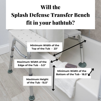 Splash Defense Transfer Bench with Curtain Guard Protection