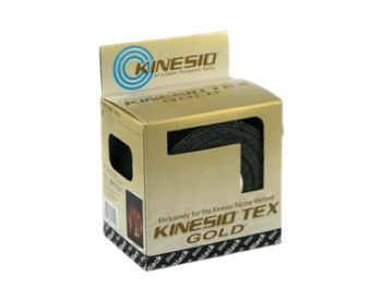 Kinesio Tex Gold Kinesiology Tape, Black, Water Resistant, 2