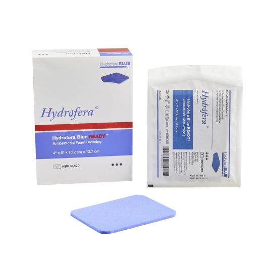 Hydrofera Blue Classic Antibacterial Foam Dressing | 4 x 4 inch | Box of 10 Hydrofera Blue Classic Antibacterial Foam Dressing | 4 x 4 inch | Box of 10