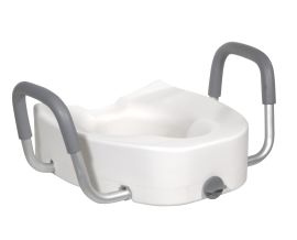 Raised Toilet Seat with Padded Armrests