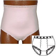 Ostomy Support Barrier Ladies' Basic Brief, Dual, Soft Pink
