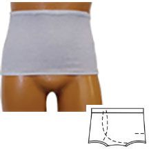Ostomy Support Barrier Men's Open Crotch Brief, Right, Gray