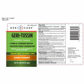 Geri-Tussin Guaifenesin Syrup, Sugar-Free, Alcohol-Free, 200 mg/10 mL, 16 oz. Bottle