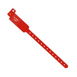 Tamper-Resistant Snap-Closure Alert ID Bands, Red