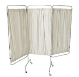 3-Panel Flame-Retardant Vinyl Privacy Screen with Casters