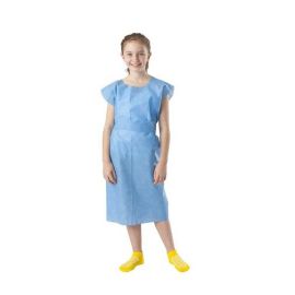 Tissue-Poly-Tissue Pediatric Gown, Blue, 21" x 36", Case