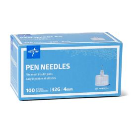 Medline Pen Needles 32G x 4mm, Box of 100