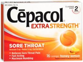 Cepacol Sore Throat Relief Lozenge Honey Lemon 16 Count