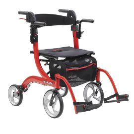 Nitro Duet Rollator and Transport Chair, Red