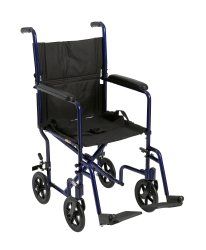 McKesson Aluminum Transport Chair 19" Blue
