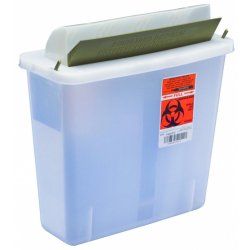 In-Room Multi-purpose Sharps Container Mailbox Style Lid